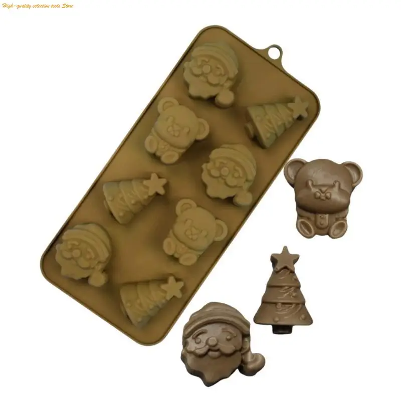 

203F Holiday Silicone Molds for Chocolate Candy Making Christmas Themed Desert Mould