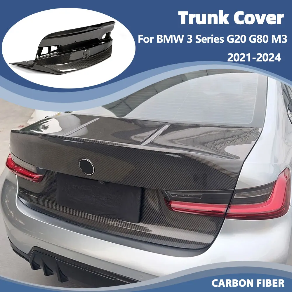 Carbon Fiber Rear Trunk Cover for BMW 3 Series G20 M3 G80 2021-2024 Rear Trunk Lid Cover Cap Replacement Parts