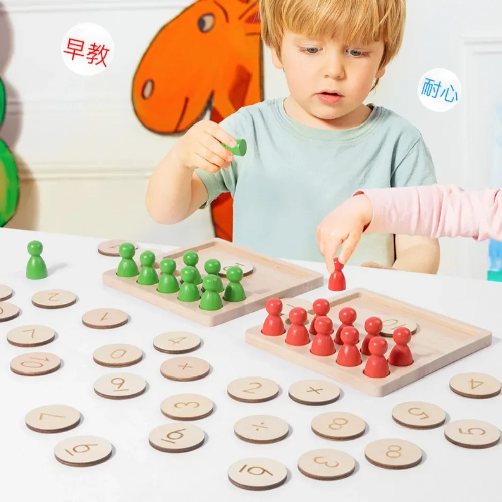 Montessori Wiskunde Speelgoed Kleurrijk Alfabet Nummer Vorm Passend Houten Bord Baby Vroeg Educatief Leerspeelgoed Lesmateriaal