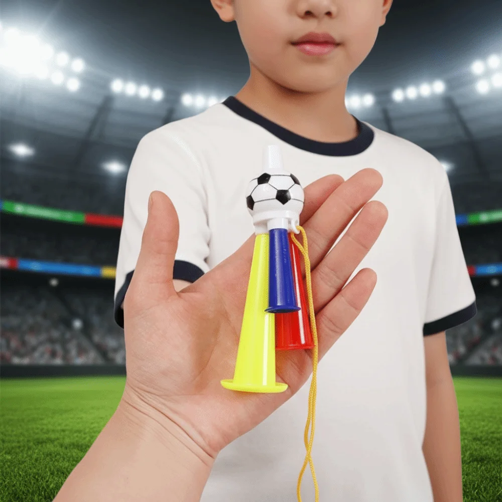 12 PCS 12Pcs/Set Mini Trumpet Pendant Waterproof Plastic Double-Tone Small Air Horn Whistle Cartoon Handheld Speakers Key Ring