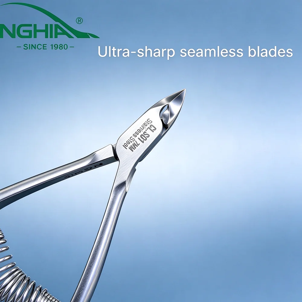 NGHIA Coil Spring Nail Dead Skin Nipper Sturdy Sharp Durable Comfort Grip Cuticle Trimmer Professional Nail Artist Recommended