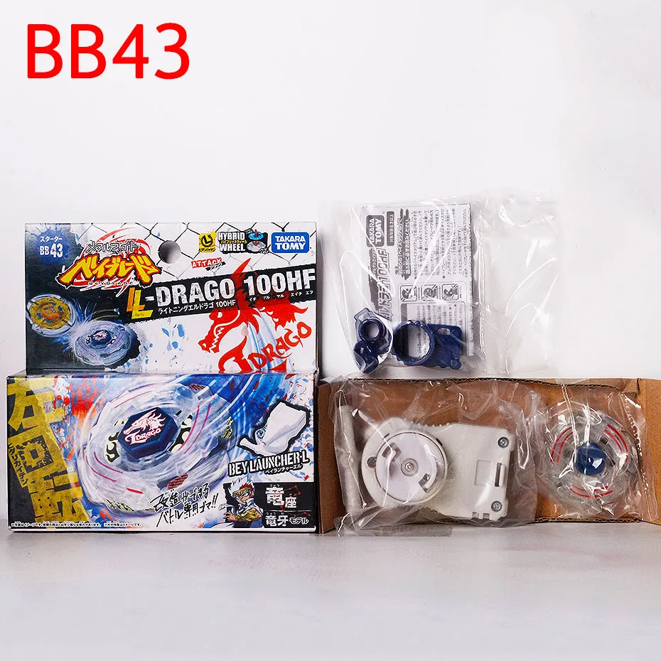 TAKARA TOMY genuino Tianma Metal Top BB43 L-DRAGO 100HF con lanzador de luz
