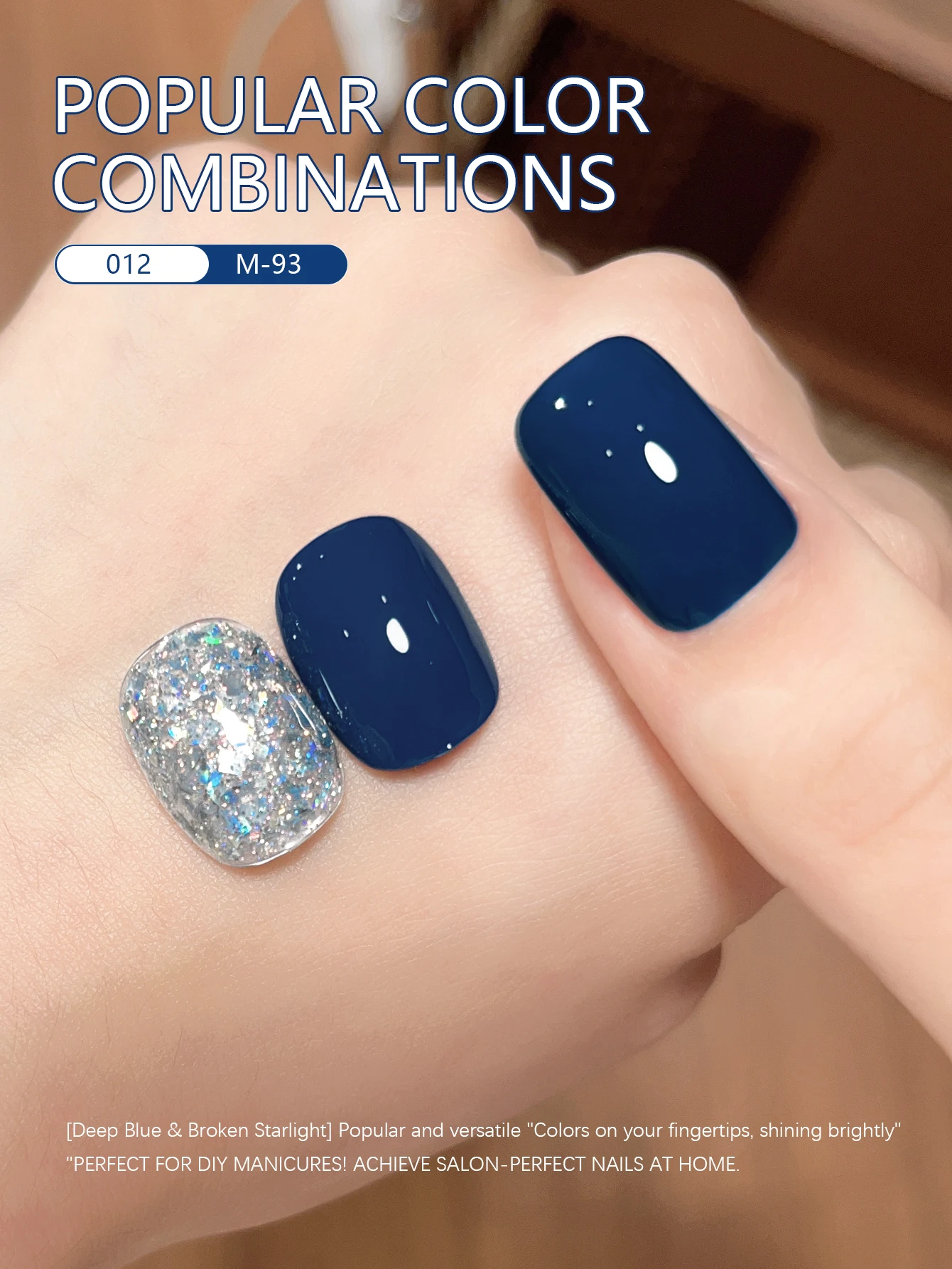 XEIJAYI 2Pcs 15ml Blue Gel Nail Polish Set Semi Permanent UV Gel Polish Kits All For Manicure Kit Soak Off UV LED Vernis Nail