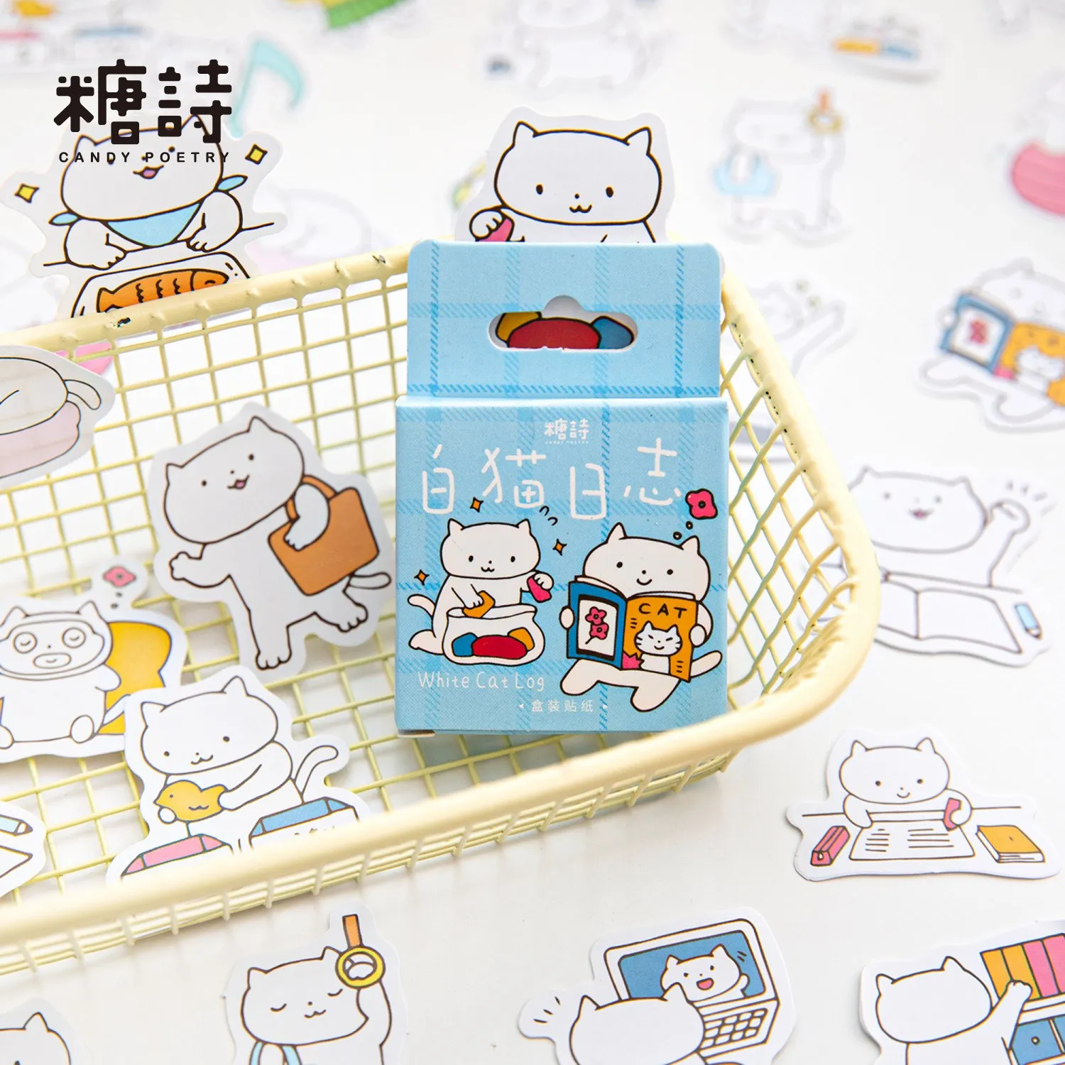 46 Pcs Super Cute White Cat Stickers For DIY Albums Crafts Diary Decoration Cartoon Scrapbooking Kawaii School Office Stationery