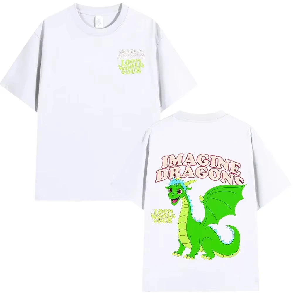 

Imagine Dragons Loom World Tour 2024 T Shirt Rock Band Cartoon Dragon T-shirts Men Women High Quality Cotton Short Sleeve Tshirt