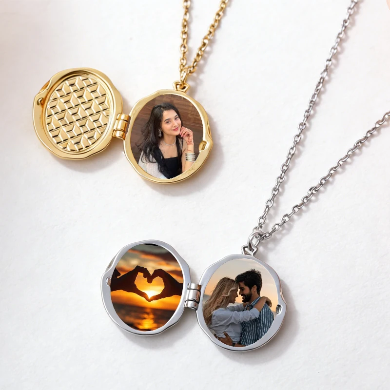 Nextvance Custom Colorful Photo Necklace For Men Women Metal Album Box Locket Personalized Pendant Jewelry Memory Gifts