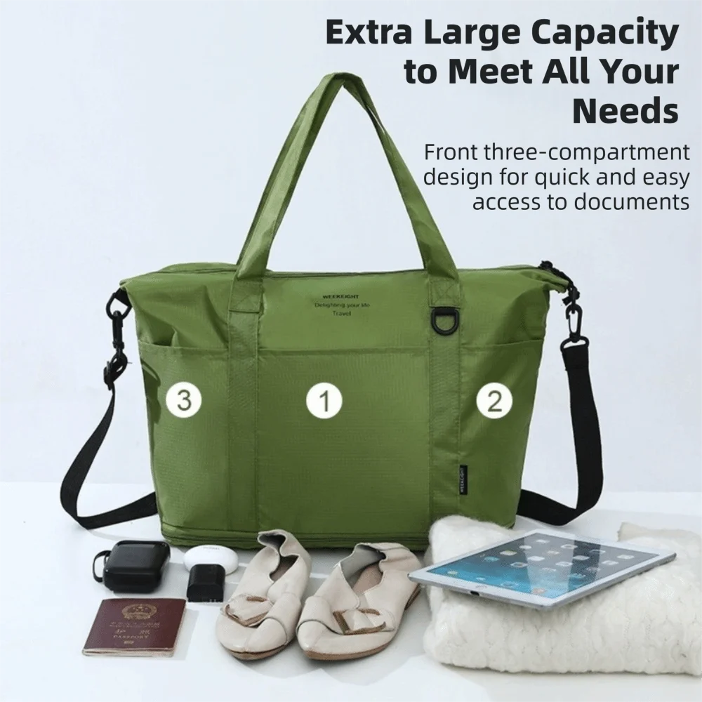 Large Capacity Travel Duffel Bag Multifunction Lightweight Expandable Duffel Bag Waterproof Durable Shoulder Bag Travel Use