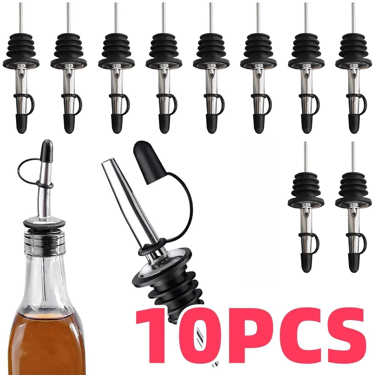 Stainless Steel Wine Container Wine Bottle Stopper Distributor Spray Wine Lock Pouring Device Automatically Opens Pouring Nozzle