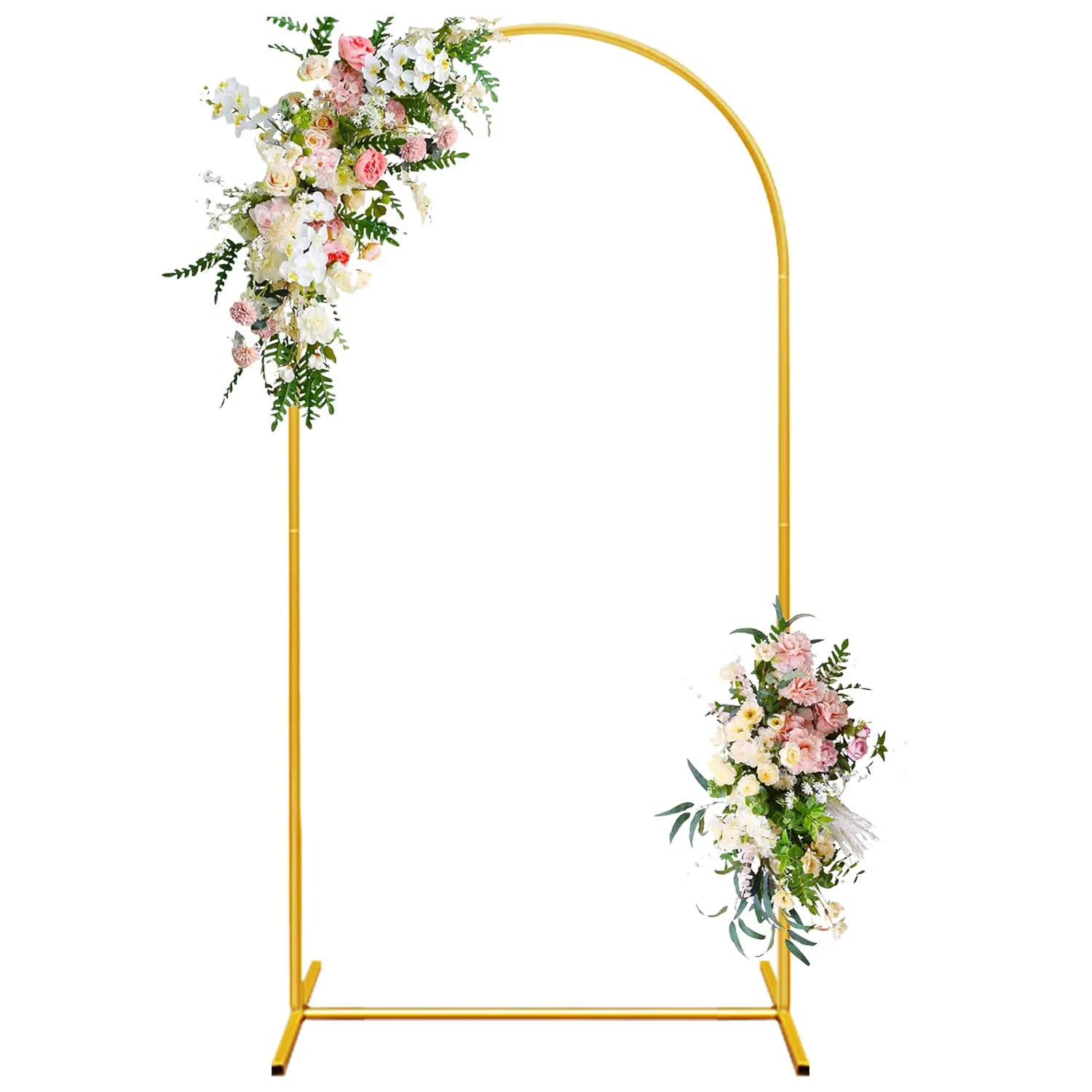6.6 FT Gold Metal Wedding Arch Backdrop Stand for Wedding Birthday Party, Bridal Baby Shower Photo Booth and Balloon Arch