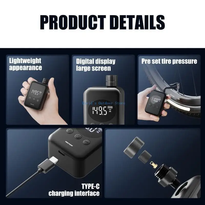 

X3UA Road Bike Tire Inflator Power Hand Pumps Powerful Air Compressors Pressures
