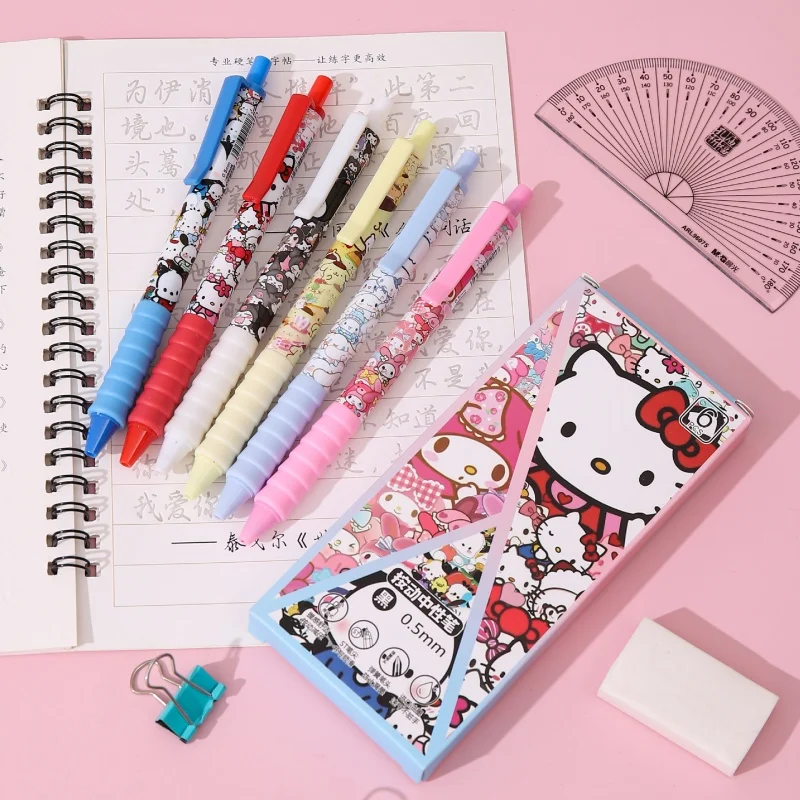 36 ชิ้น/ล็อต Kawaii Sanrio Kuromi Melody กดปากกาเจลสําหรับเขียนน่ารัก 0.5 มม.หมึกสีดํา Neutral ปากกาอุปกรณ์สํานักงานโรงเรียน Zakka