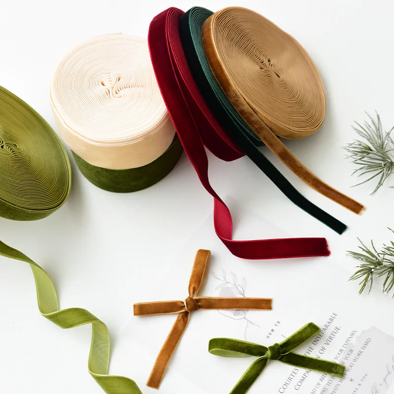 

20 Yards Boutique Fashion Multi-color Christmas Decoration Velvet Ribbon DIY Butterfly Tie Christmas Gift Packaging