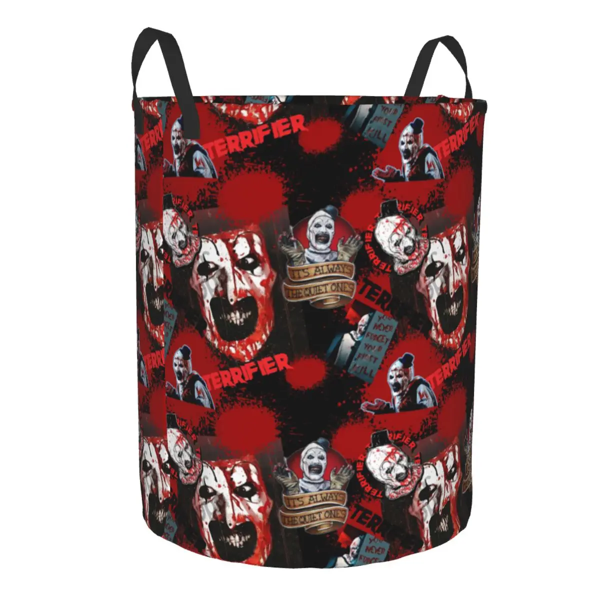 Custom Horror T-Terrifiers Halloween Laundry Basket Collapsible Large Capacity Clothes Storage Bin Baby Hamper