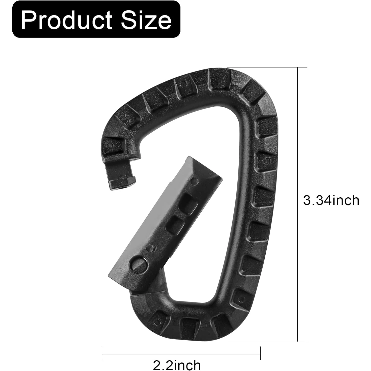 Black 5Pcs Tactical Carabiner