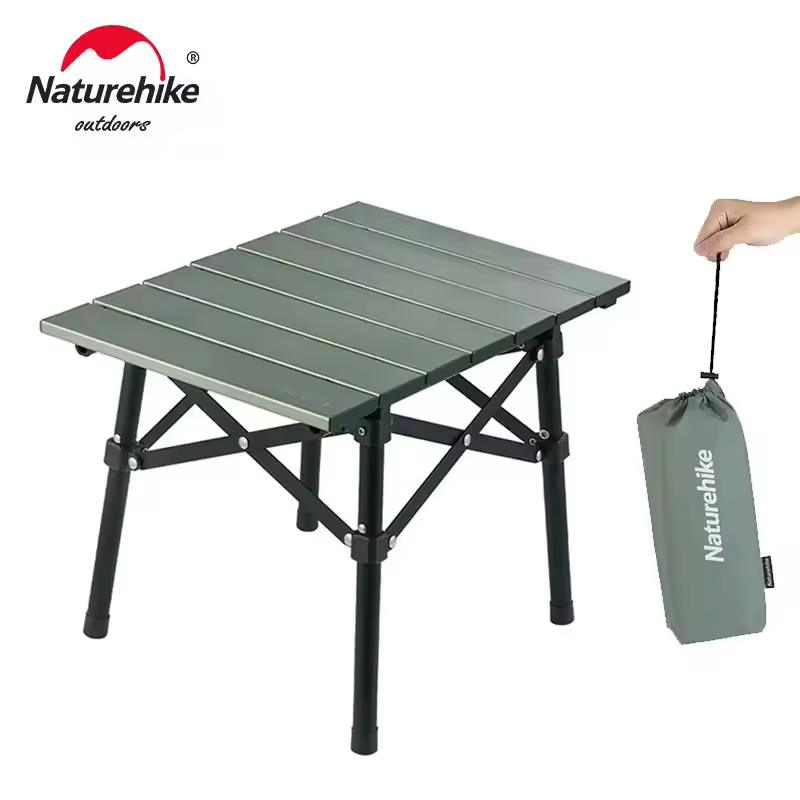 שולחן קמפינג Naturehike L02 לטיולים בחוץ, שולחן מתקפל נייד קל משקל, שולחן קפה לנסיעות, שולחנות דייג, שולחנות פיקניק