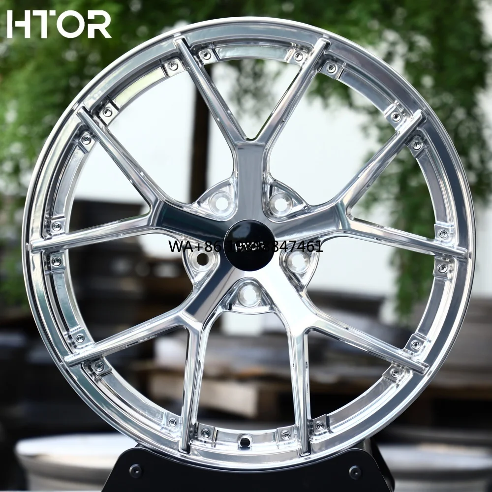 

HTOR Factory Price 18 19 20 21 22 23 24 Inch Aluminum Alloy Monoblock Wheels Polished Face Concave Forged Wheels for Racing Car