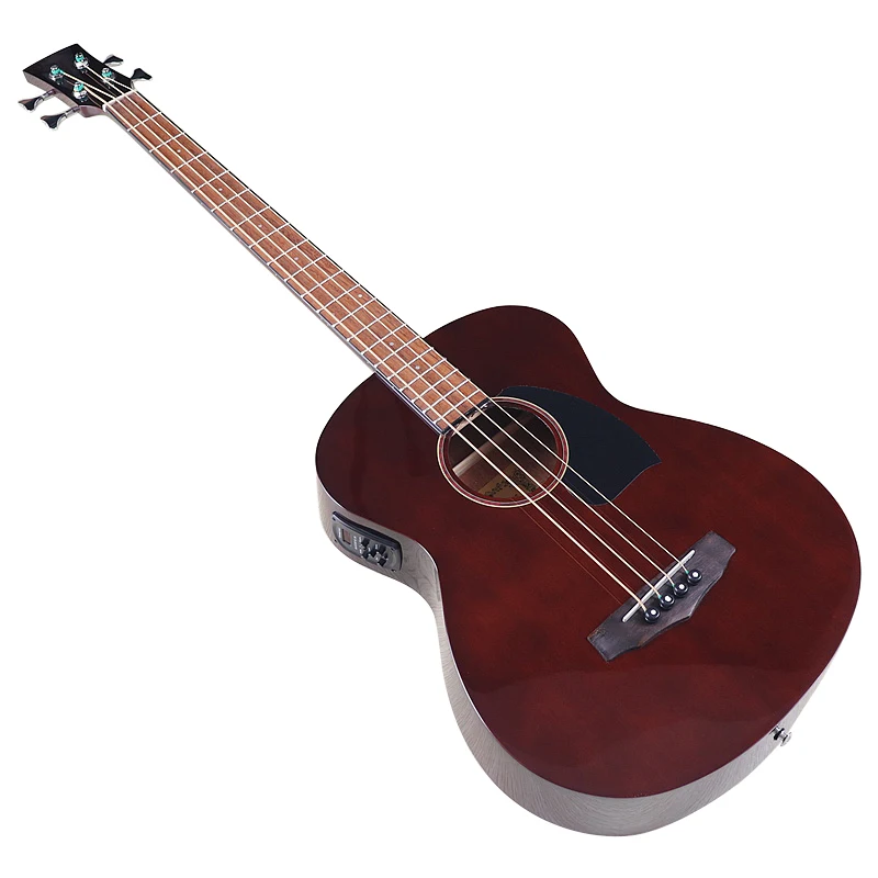 

4-струнная мини-электрическая акустическая бас-гитара, 43-дюймовая полноразмерная народная гитара с небольшим дефектом