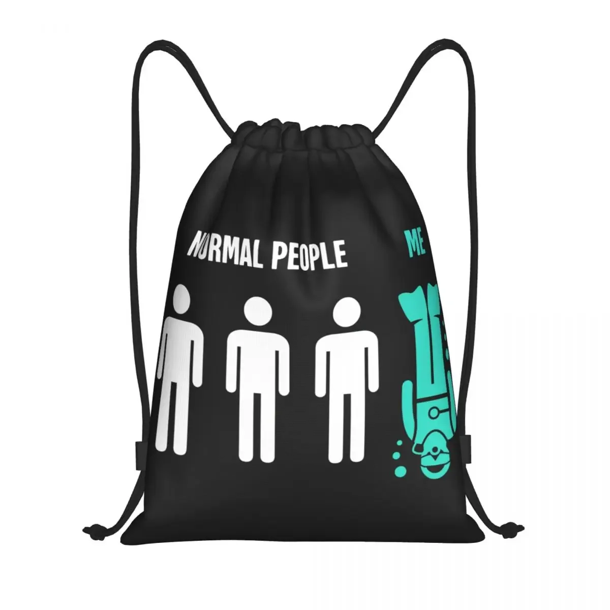 

Custom Normal People Me Drawstring Backpack Sports Gym Bag for Men Women Funny Scuba Training Sackpack