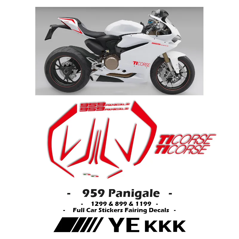 

Полноразмерные автомобильные наклейки для Ducati 959 PANIGALE 899 959 1199 1299, обтекатели, наклейки с линиями, все логотипы 959