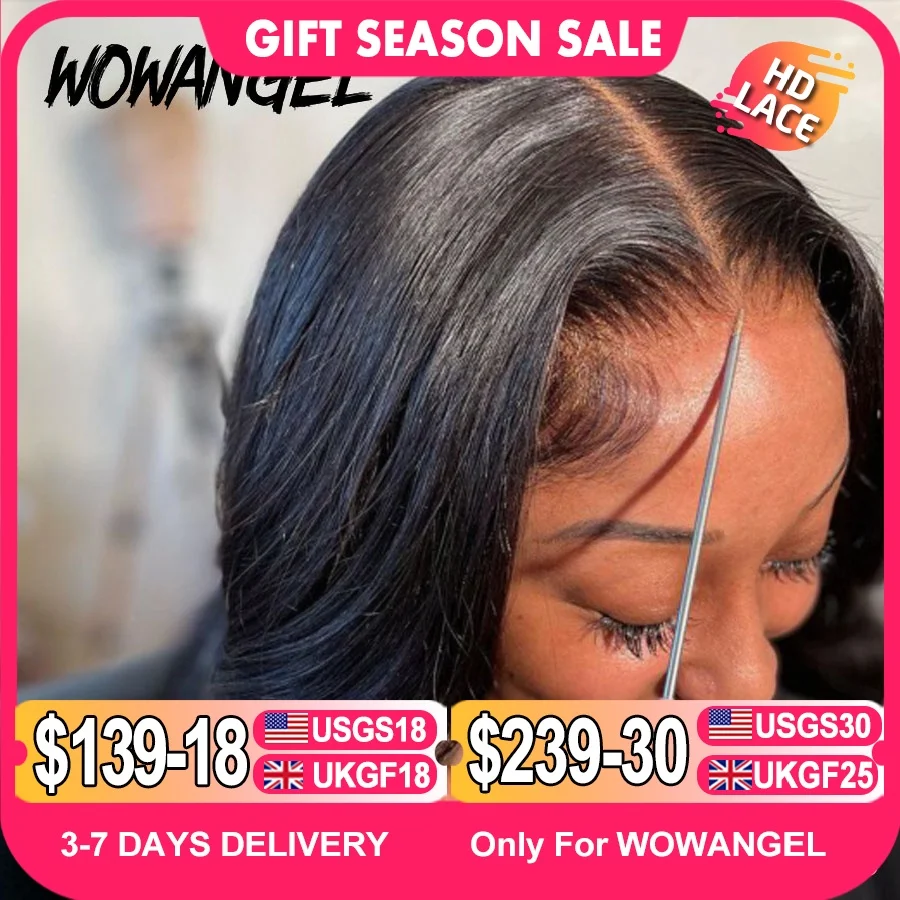 Wowangel 13x6 Full Lace Frontal Wig HD Lace Frontal Wigs Body Wave Human Hair Wigs 250% HD Lace Closure Wigs Melt Skins Glueless