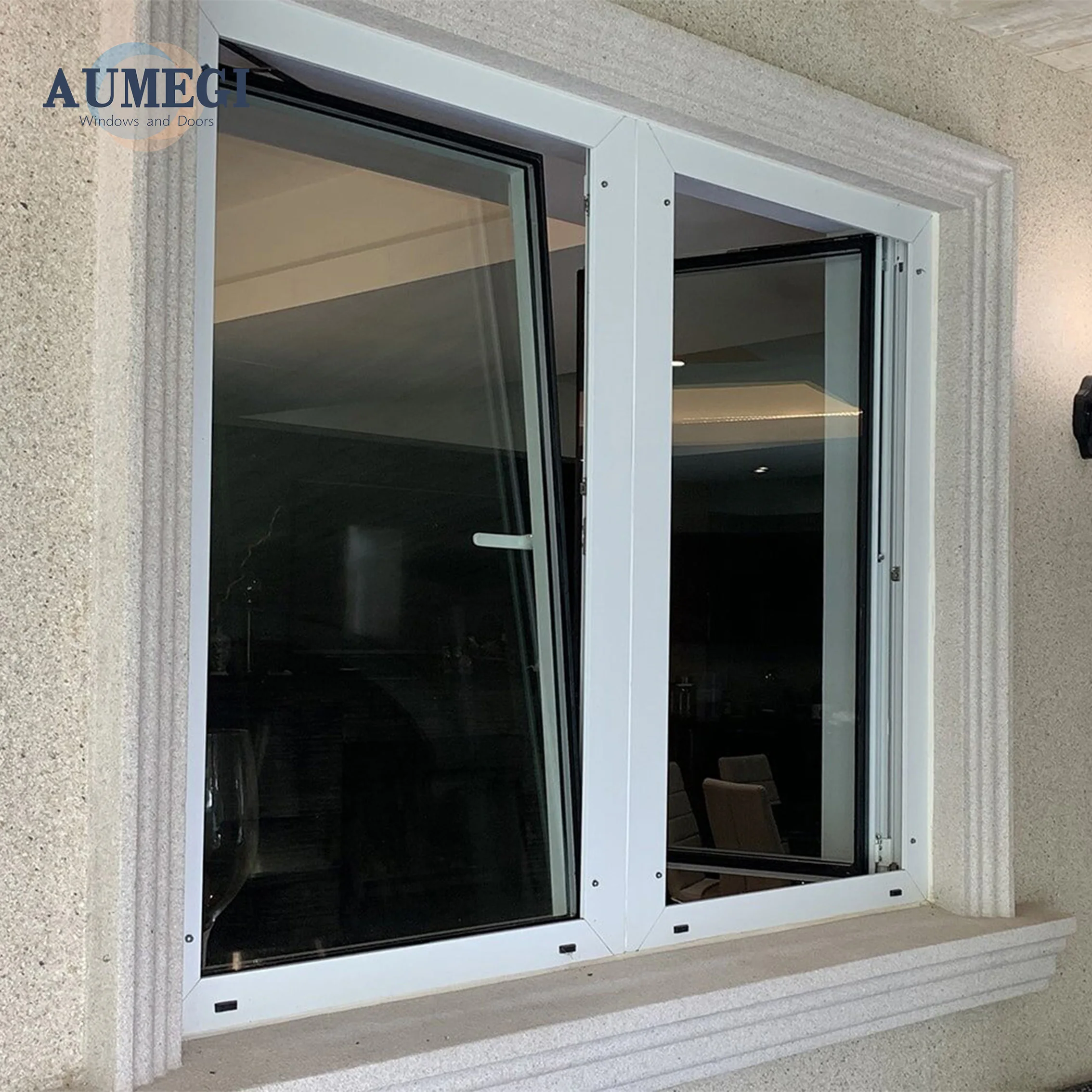 AUMEGI American NFRC Aluminum Casement windows With Burglary Glass Soundproof Casement windows