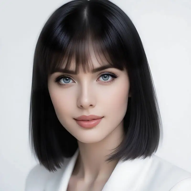 12 inch black synthetic bangs wig, a must-have for Halloween cosplay role-playing parties, fashionable and elegant
