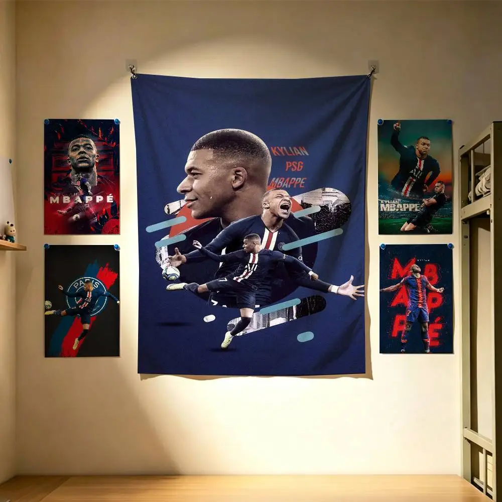 K-Kylian M-Mbappe Pop star  Flags Wall Hanging Background Art Banner for Bedroom Home Outdoor Decor