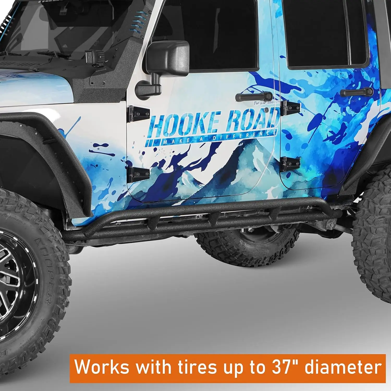 لوحات الجري Wrangler JK Rock Slider Nerf لـ 2007-2018 Jeep Wrangler JK غير محدودة 4 أبواب (زوج)