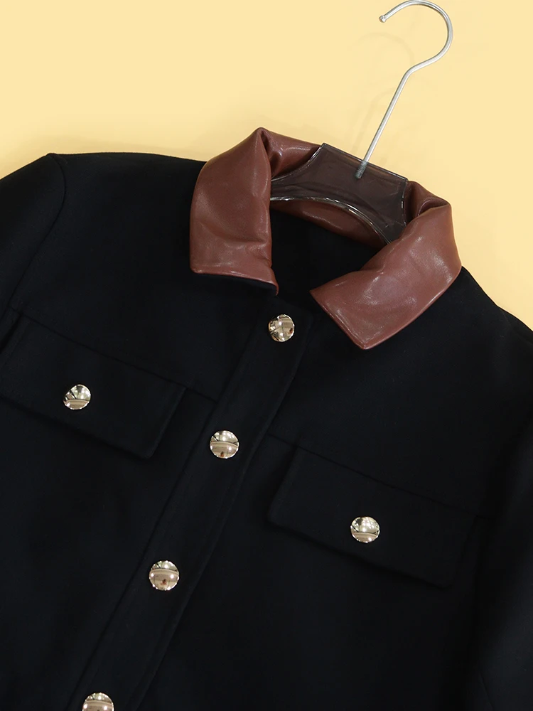 เสื้อโค้ทยาวทรงหลวมสำหรับผู้หญิง Heidd M Home คอลเลคชั่นฤดูใบไม้ร่วง-ฤดูหนาว 2025 สีสันหลากหลาย แต่งปกแบบ Patchwork พร้อมเชือกผูกเอว สไตล์ Neutral แขนยาว