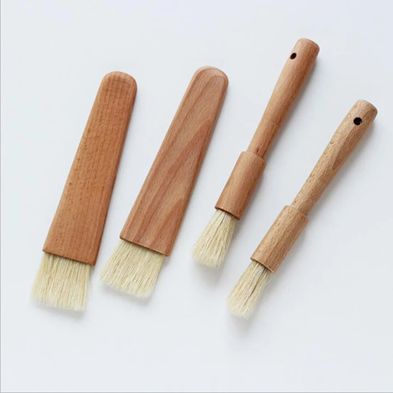 BBQ Tools Wooden Oil Brush High Temperature Baking Bakeware Bread Cook Pastry Oil Cream BBQ Tools Basting Brush