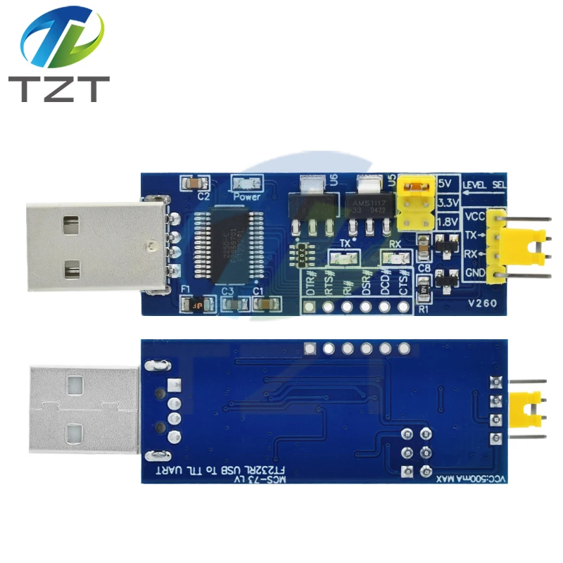 TZT 1/3PCS FT232RL Serial Port Module USB To TTL Serial Port Small Board 5V 3.3V 1.8V Level download the burn line