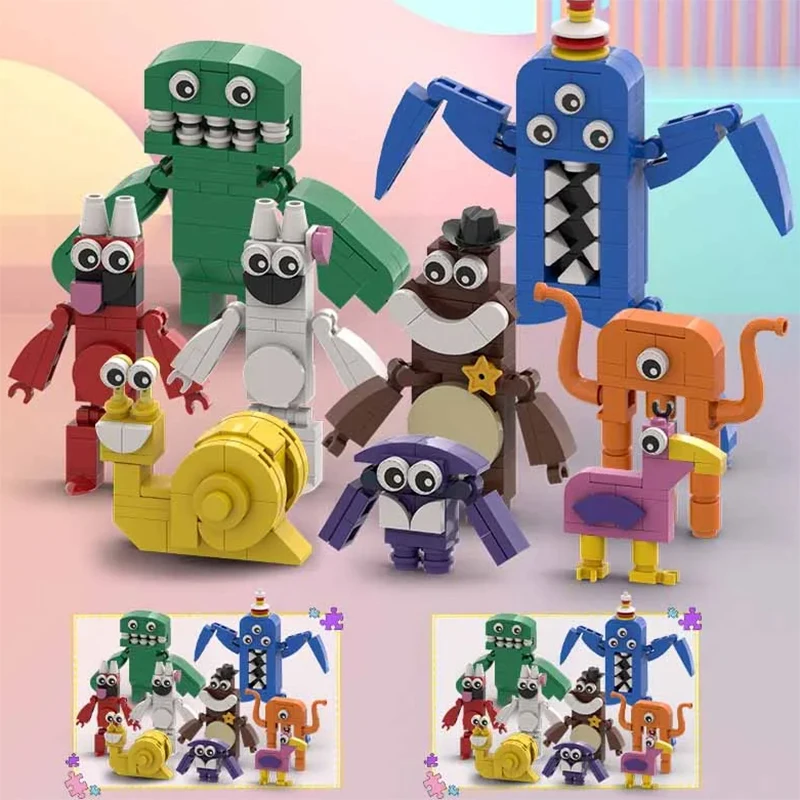 

2025 New Monster Garten BanBan Building Blocks Set Anime Action Figures Animal Bricks Toys Set for Kid Birthday Easter Xmas Gift