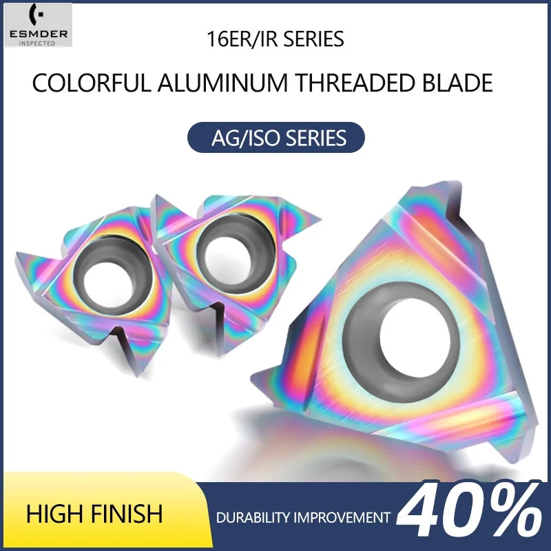 

16ER 16IR AG55 AG60 0.75 1.0 1.25 1.5 1.75 2.0 2.5 3.0 ISO Carbide Threading Inserts CNC Lathe Thread Cutter Tools For Aluminum