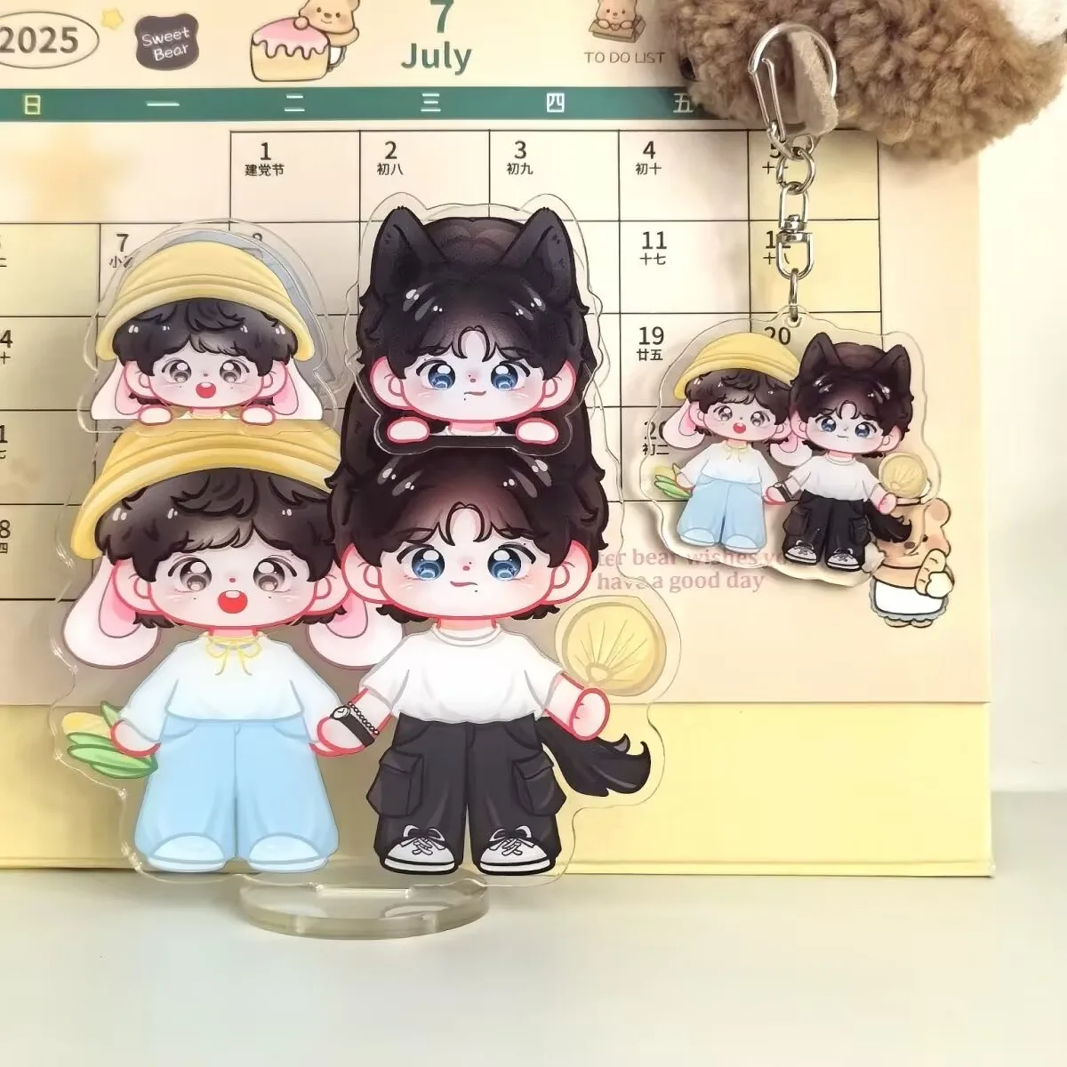 

"Reverse Love, original 'Tian Xuning, Ziyu' Wolf Rabbit Cartoon-shaped acrylic stand, keychain, pendant,decorative item,pp clip.