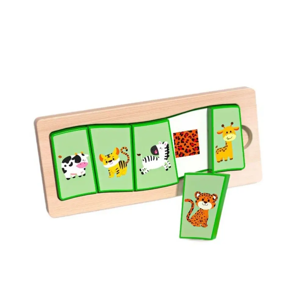 Tablero de rompecabezas, juguetes de madera, rompecabezas 3D Montessori, forma interactiva, juego de mesa a juego, pensamiento lógico, juguetes de rompecabezas de animales DIY