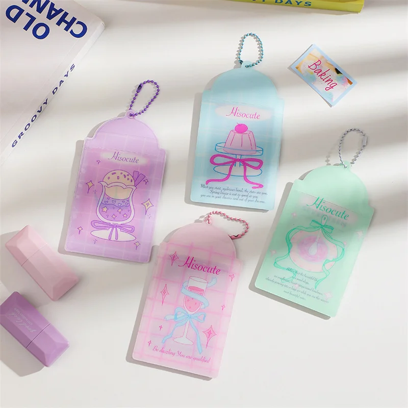 Cute Lovely Bow Card Holder Cover Bag Pendant Key Chain Idol Photocards Protector Photo Sleeves Girl 3 Inch Cartoon PVC New