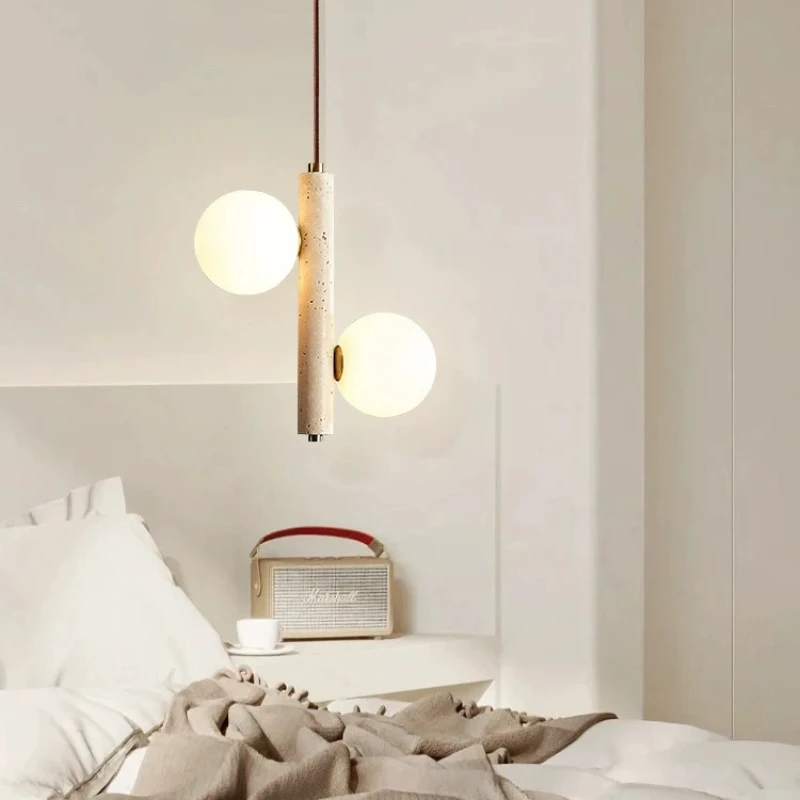 Creme Stil Led Anhänger Lampe Schlafzimmer Nacht Kronleuchter Blase Ball Magic Bean Perle Retro Restaurant Lange Leuchten