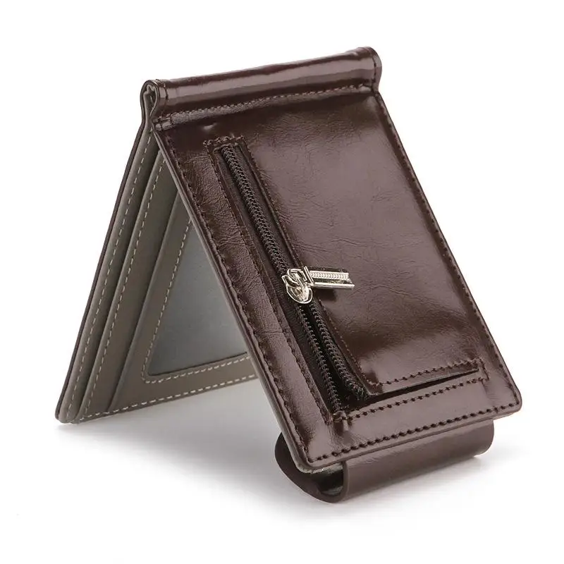 Man's Wallet Dollar Clip Identification Card Holder Bag Clamshell Buckle Wallet Zipper Change Purse Money Clip Luxury