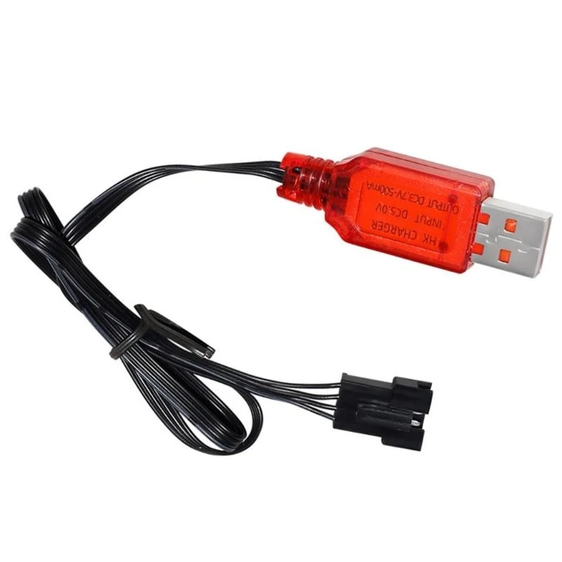  USB Charging Cable for 7.4V Lithium Battery Fast Speed Car 500mA SM4P Plug
