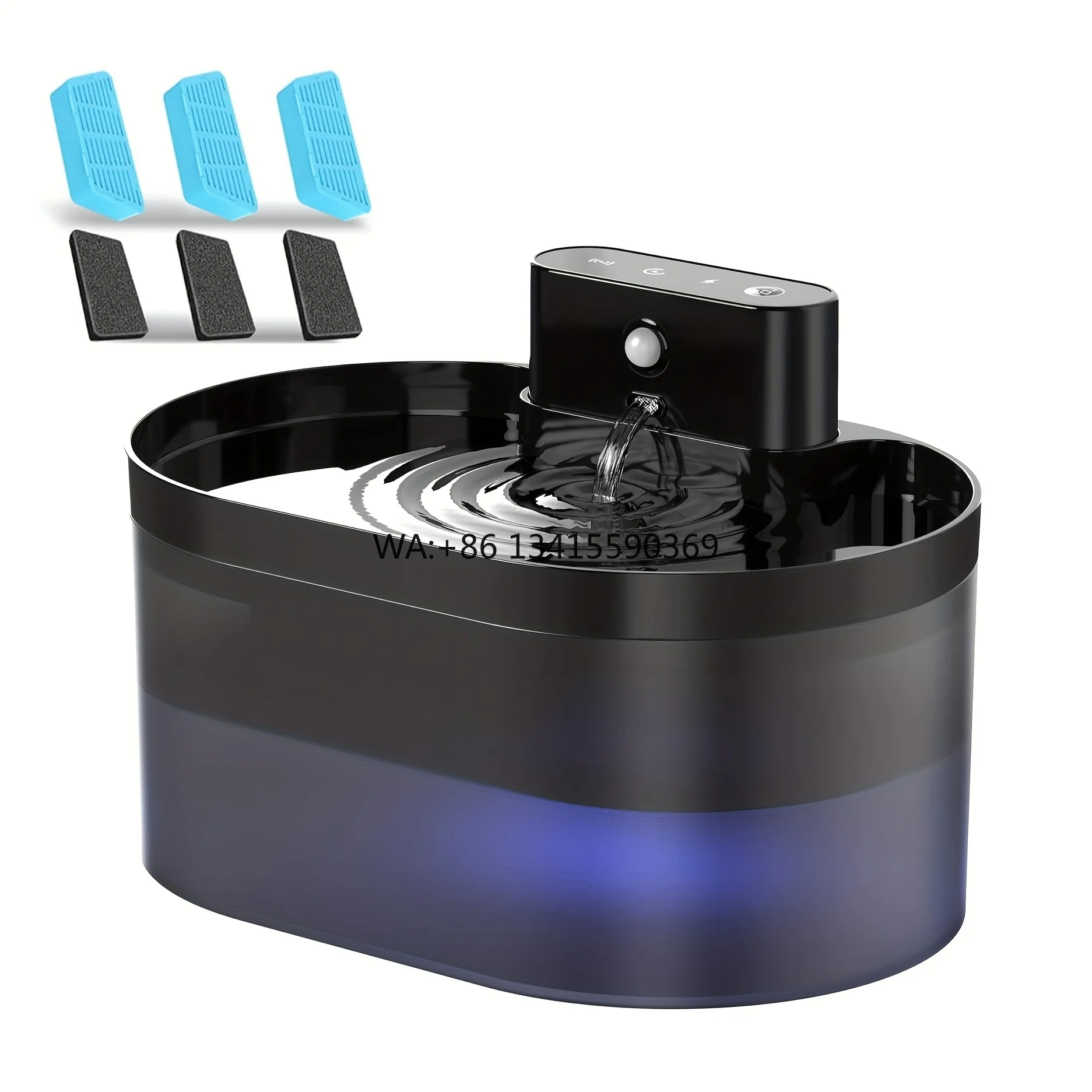 

3pcs Filter with Wireless Cat Water Fountain Pet Water Fountain Battery Operated 74oz/2.2L Automatic Cat Water Dispenser 2600mah