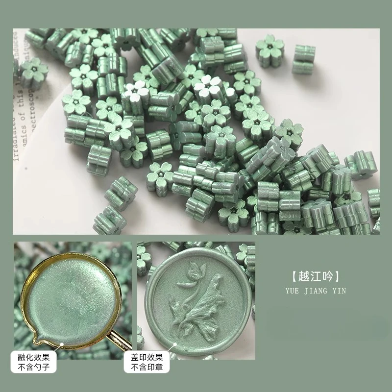 60 stks/zak Flash Parelmoer Sakura Lakzegel Stempel Kralen DIY Envelop Huwelijksuitnodiging Oude Zegel Wax Stempel Maken Gereedschap