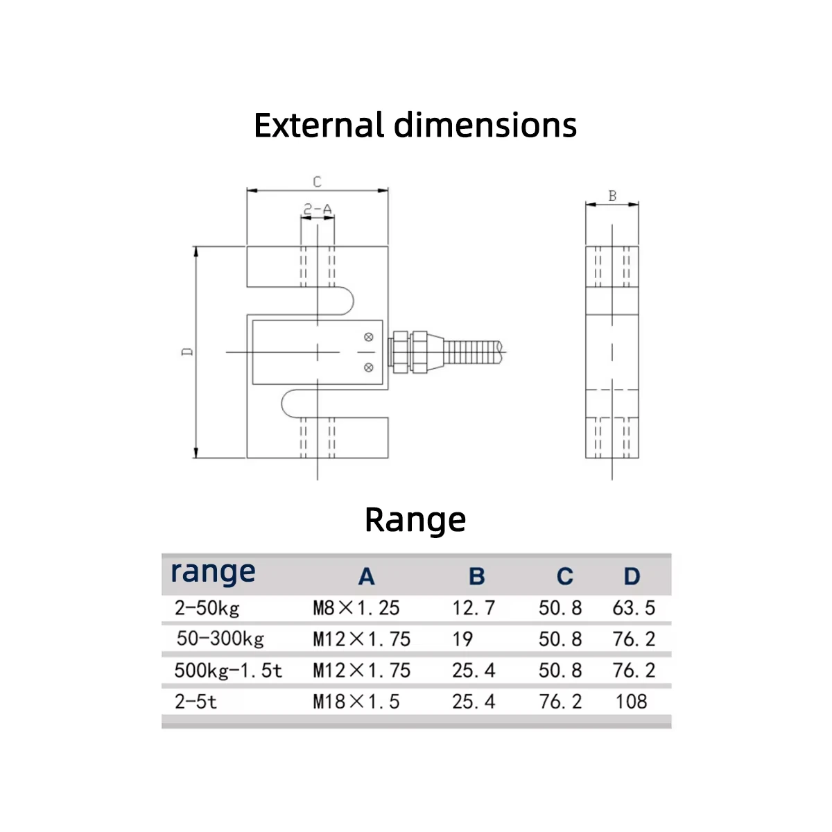 S-type Tension and Pressure Weighing Sensor High-precision Force Measurement Small Size Bidirectional Force Application Sensor