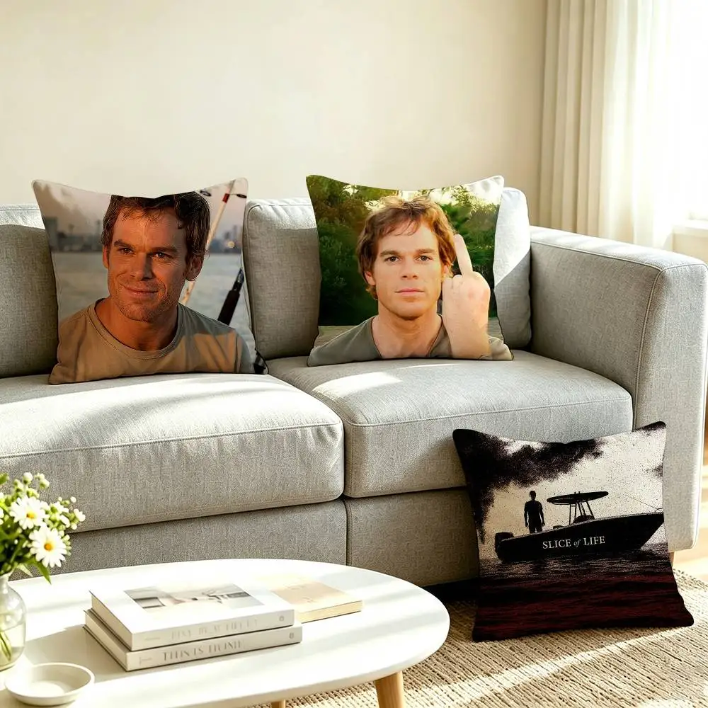 D-Dexter Morgan TV Series Pillow Case Square Double-Sided Sofa Cushion Cover Bedroom Bedside Pillow