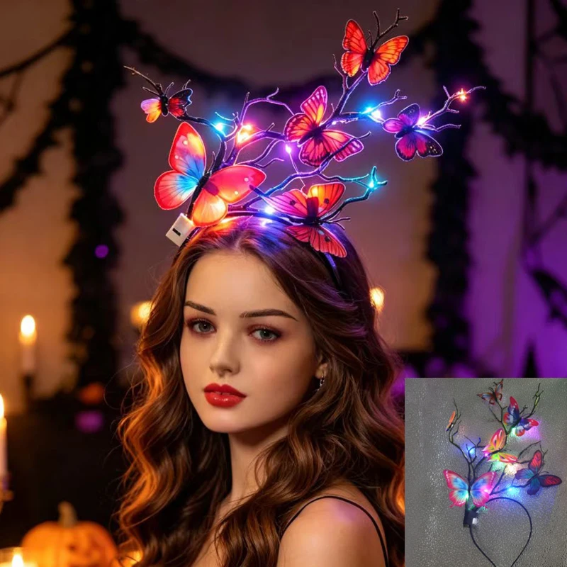 tiara-de-borboleta-elven-com-galho-simulado-borboleta-de-tecido-multicolorida-brilho-quente-rgb-ajustavel-adereco-para-halloween-rave-e-cosplay