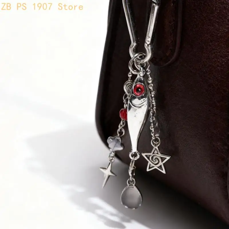 

Modern Fish Pendant Keychain For Bags Rock Inspired Bead Embellishments Alloy Jewelry Accessory Backpack Pendant 55KA
