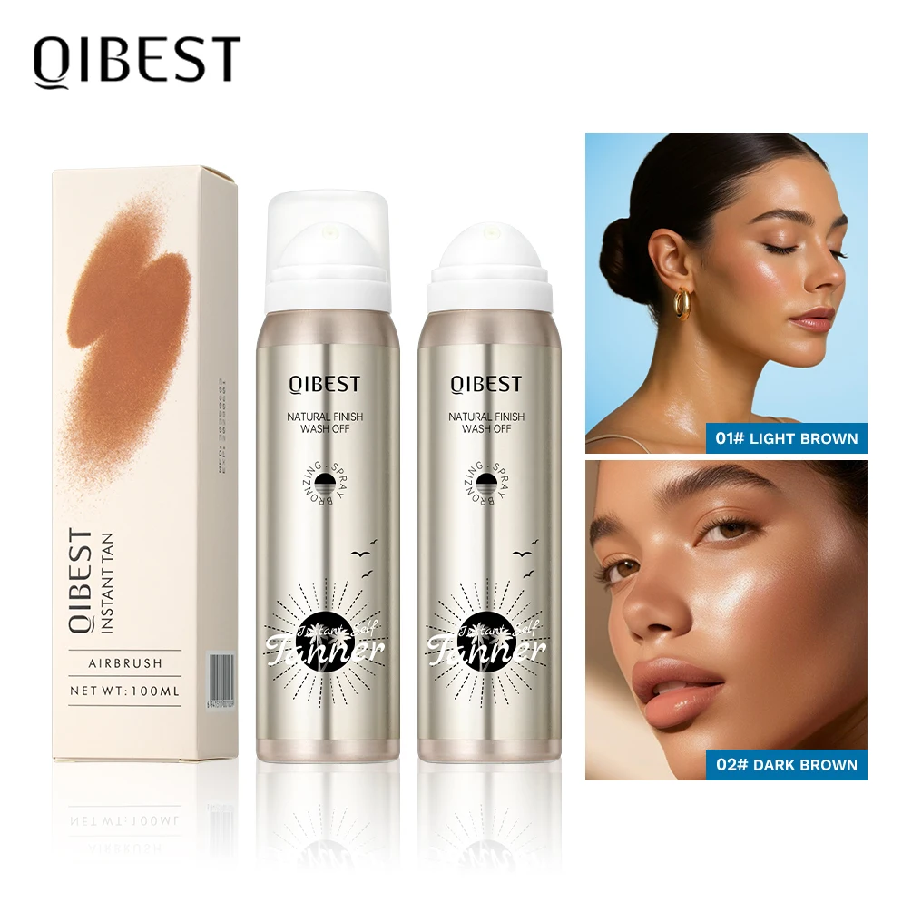 

Qibest Self-Tanning Spray Waterproof Lasting Beach Outdoor Sunless Sunbathing Create Charming Bronzer Enhancer Tanner Skin Care