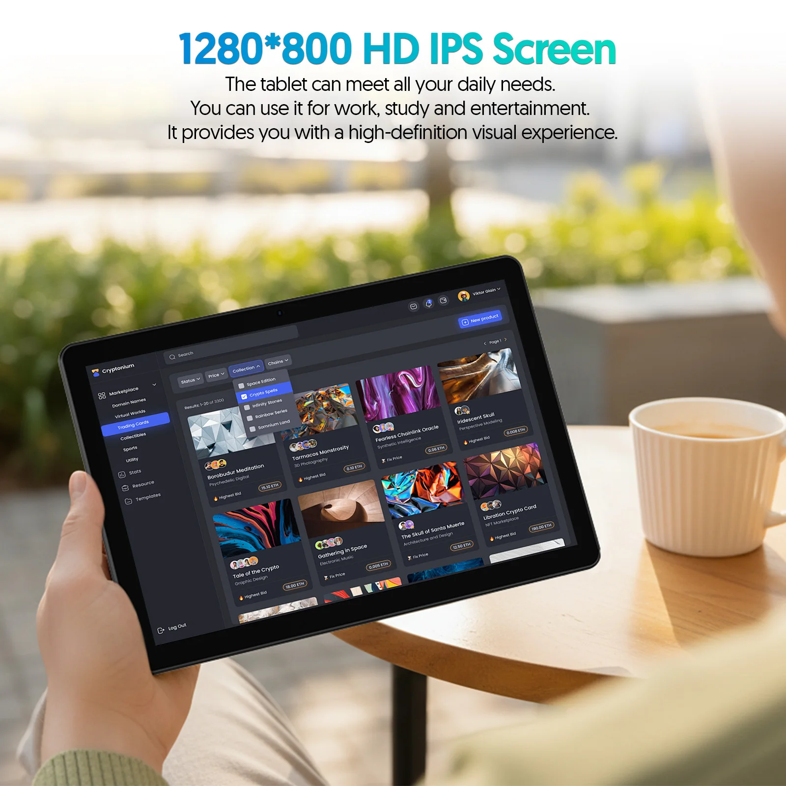 تابلت أصلي 10 بوصة، معالج Android 15 رباعي النواة، 12 جيجابايت + 64 جيجابايت، توسيع 1 تيرابايت، WiFi 6، بلوتوث، معتمد من Google، Type-C #2