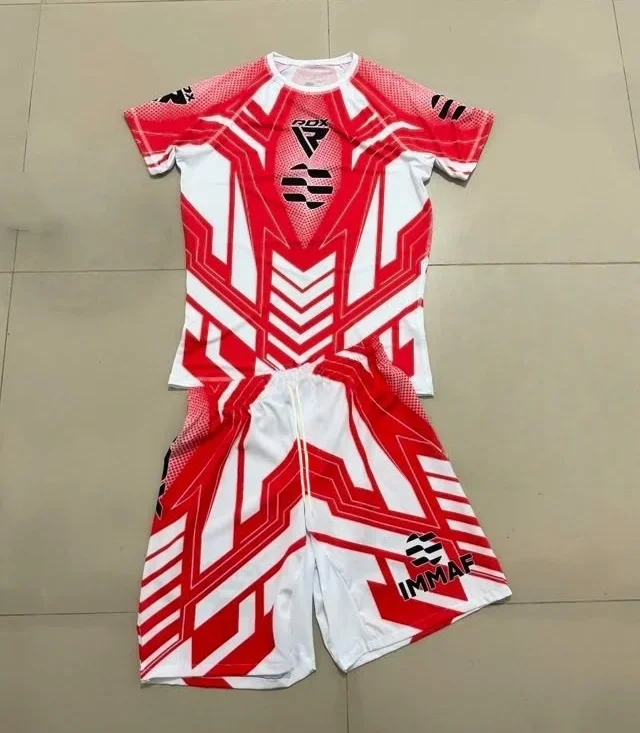 

RDX Fighting Competition New Jersey Fans Breathable T-shirt & Shorts Men's and Women's Casual Round Neck Short Sleeve Boxing Top