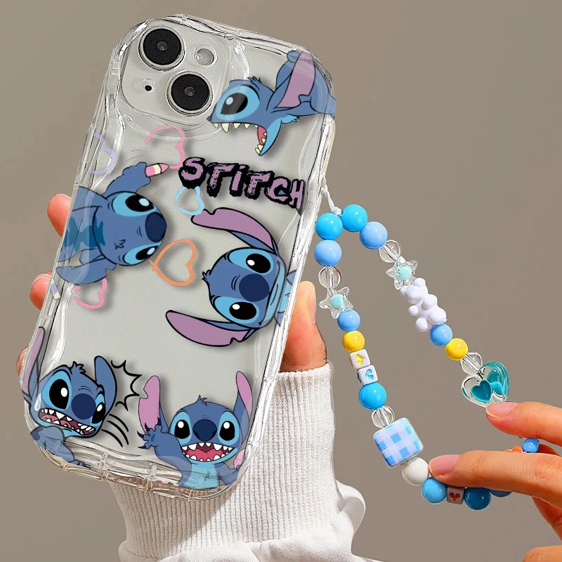 Bracelet Case For OPPO A52 A53S A55 A94 A95 A54S A93 A74 A96 A58 A98 A78 A57 A77 2022 A76 A95 A38 4G 5G wave pattern Cover