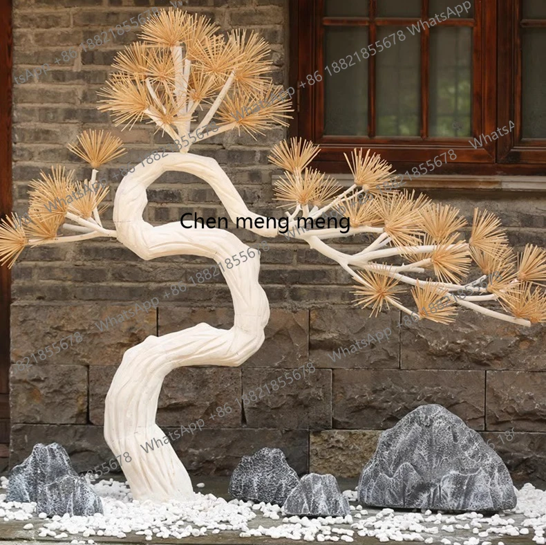 Large artificial tree, cedar welcome pine, fake tree, shopping mall clubhouse landscaping, solid wood carving tree